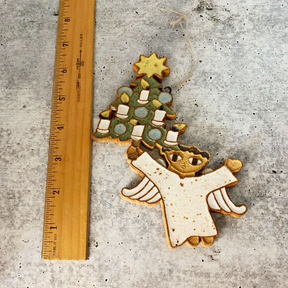Vintage St. Andrews Abbey Angel Ornament Pottery Stoneware Christmas Tree - Picture 5 of 5